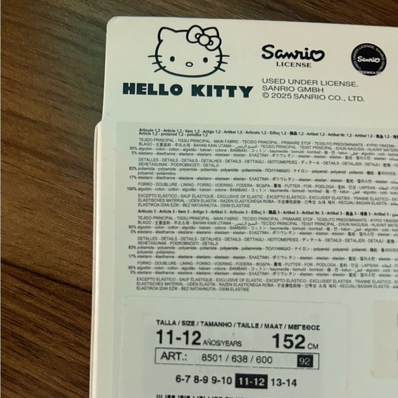 Nib- Zara - Three-Pack of Hello Kitty Underwear- ages 11-12 - Picture 3 of 4